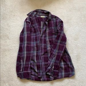Purple flannel button up